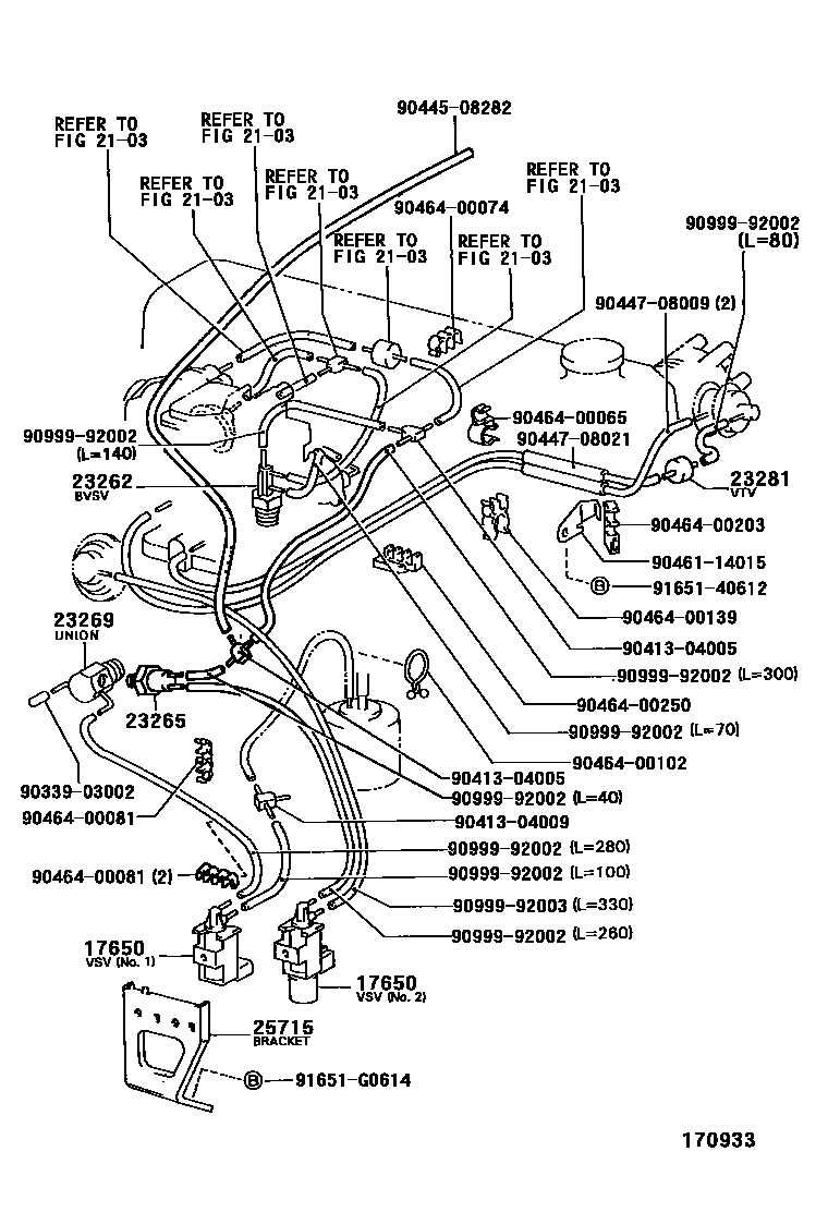 Toyota HILUX vacuum tube EPC diagram — 170933