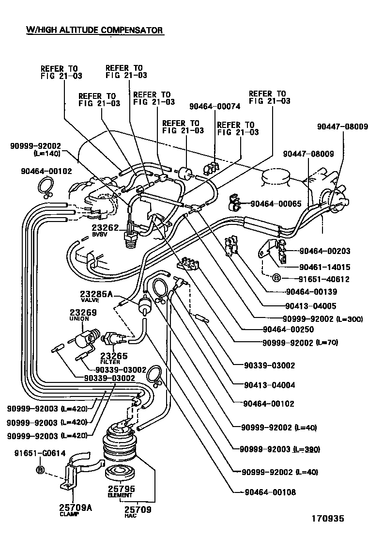 Toyota HILUX vacuum tube EPC diagram — 170935
