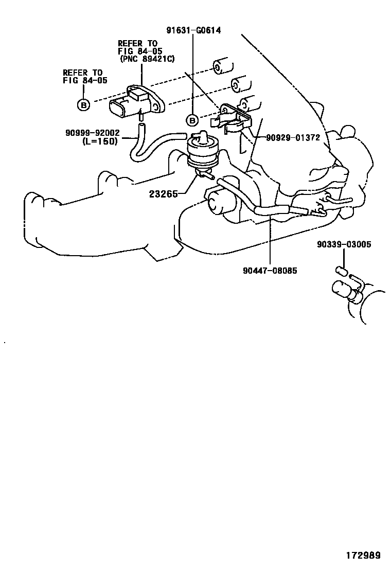 Toyota HILUX vacuum tube EPC diagram — 172989