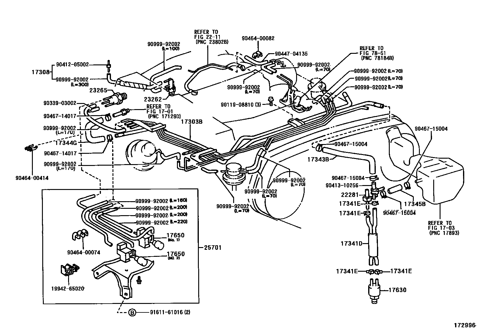 Toyota HILUX vacuum tube EPC diagram — 172996