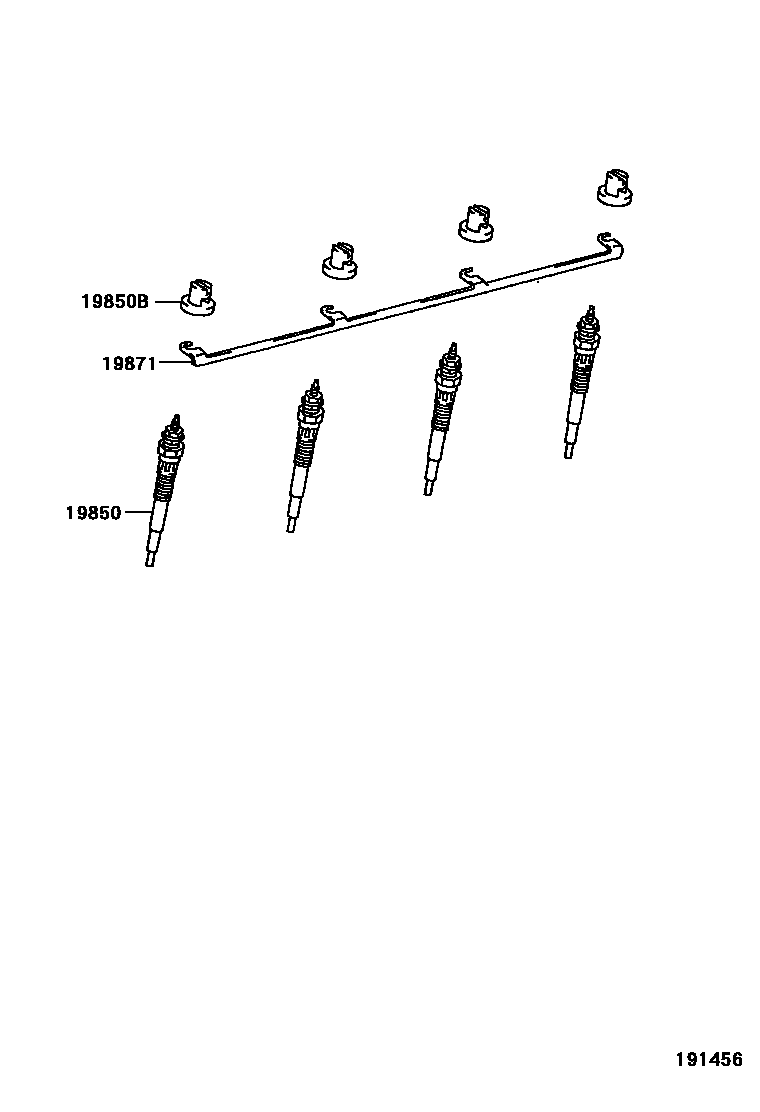 Toyota HILUX 点火线圈和火花塞 /电热塞 EPC diagram — 191456