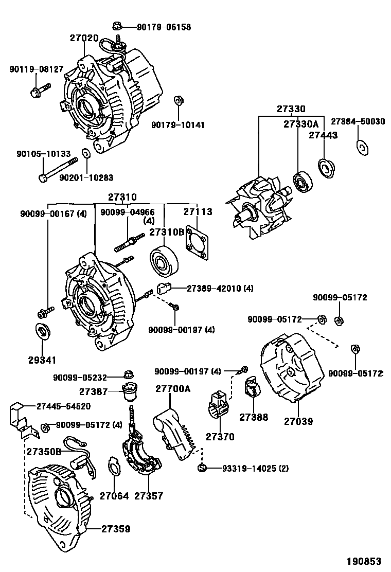 Toyota HILUX Alternator EPC diagram — 190853