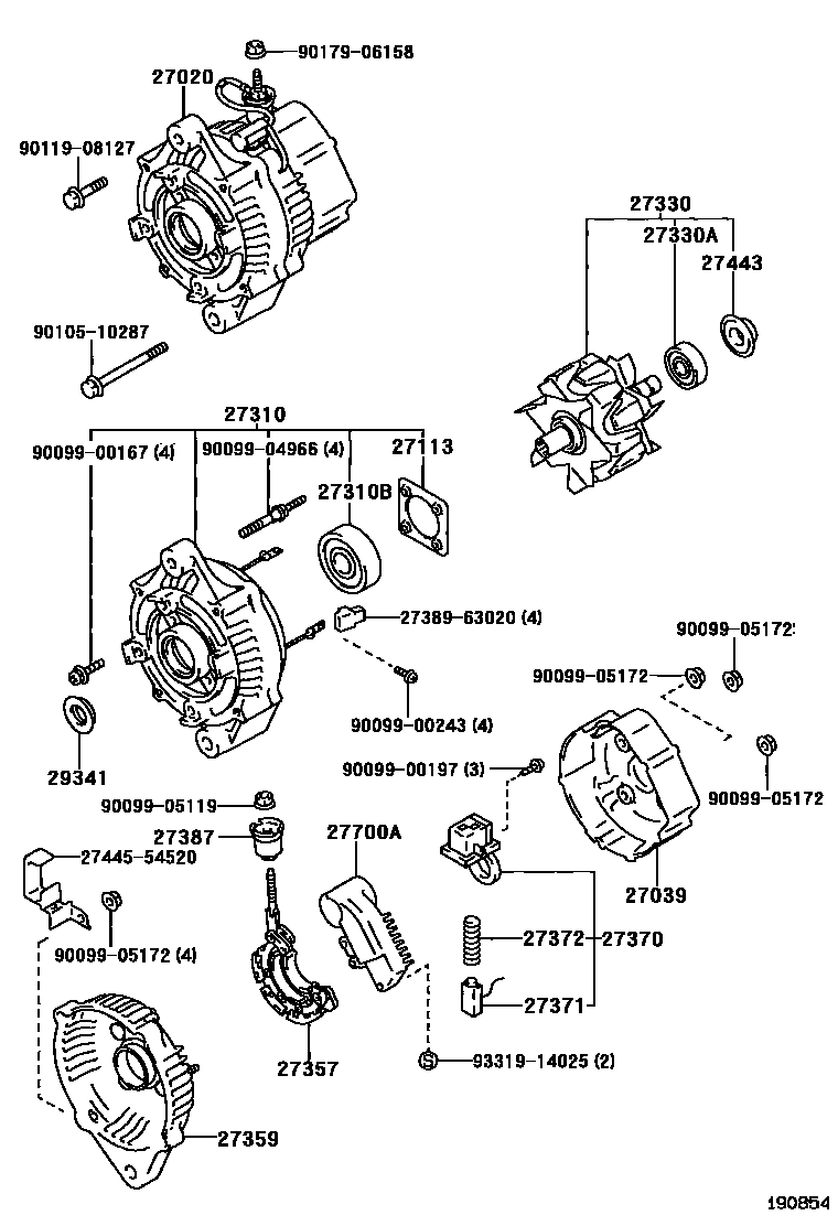 Toyota HILUX Alternator EPC diagram — 190854