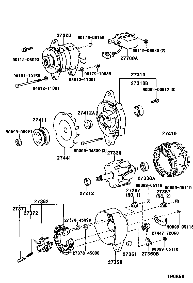 Toyota HILUX Alternator EPC diagram — 190859