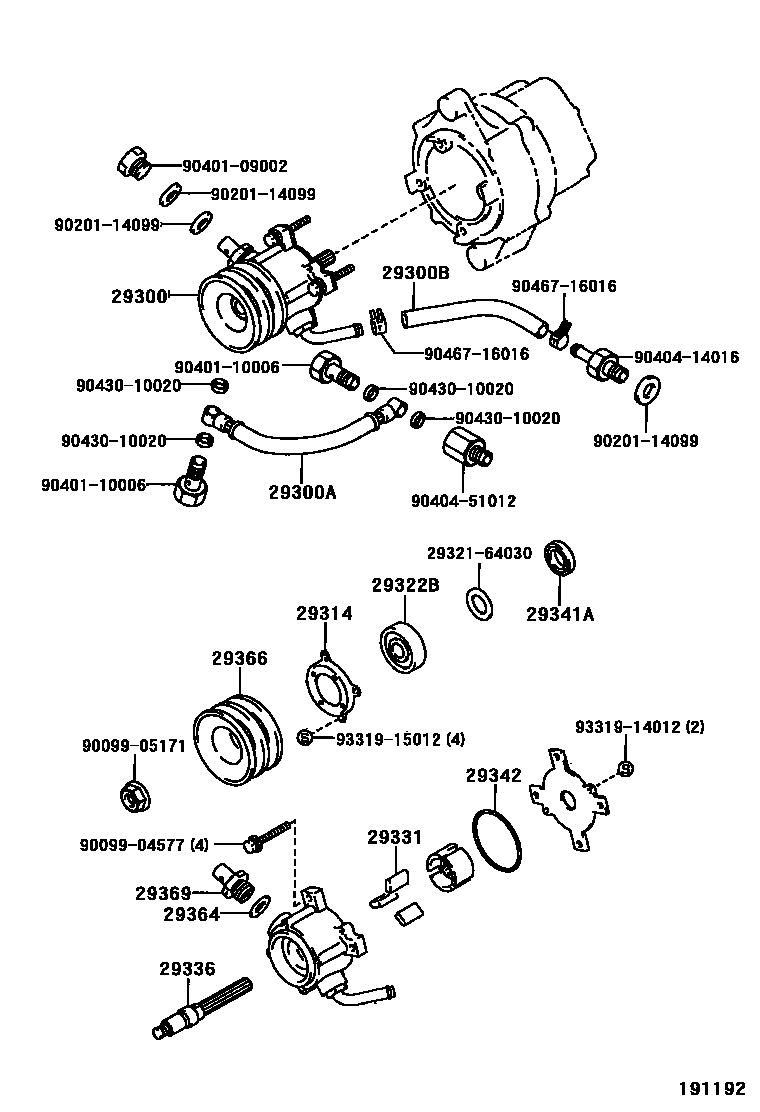 Toyota HILUX 真空泵 EPC diagram — 191192