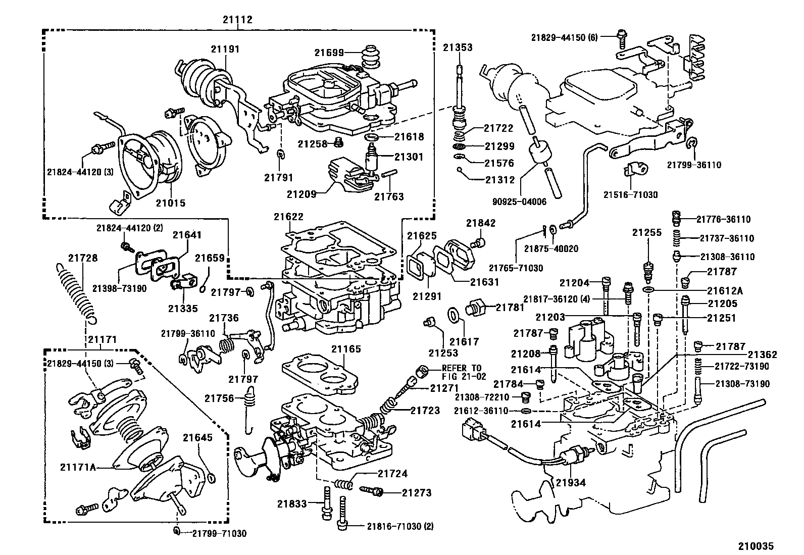 Toyota HILUX 化油器 EPC diagram — 210035