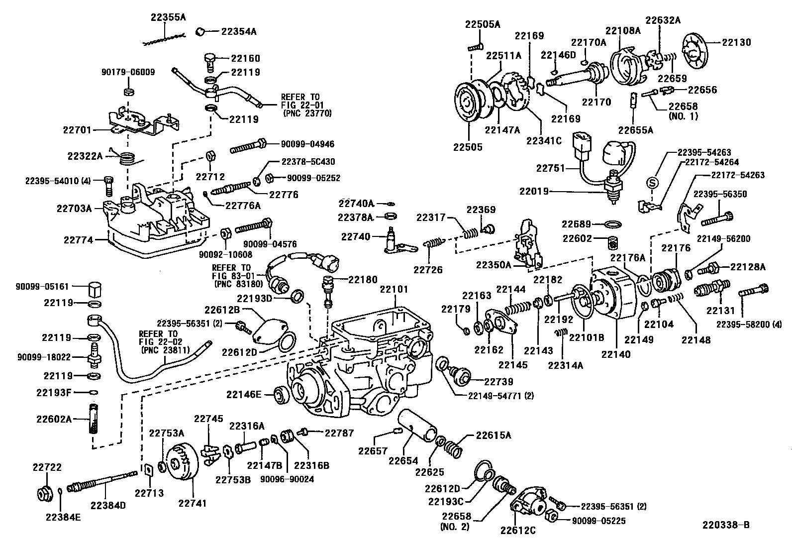 Toyota HILUX 喷油泵体 EPC diagram — 220338B