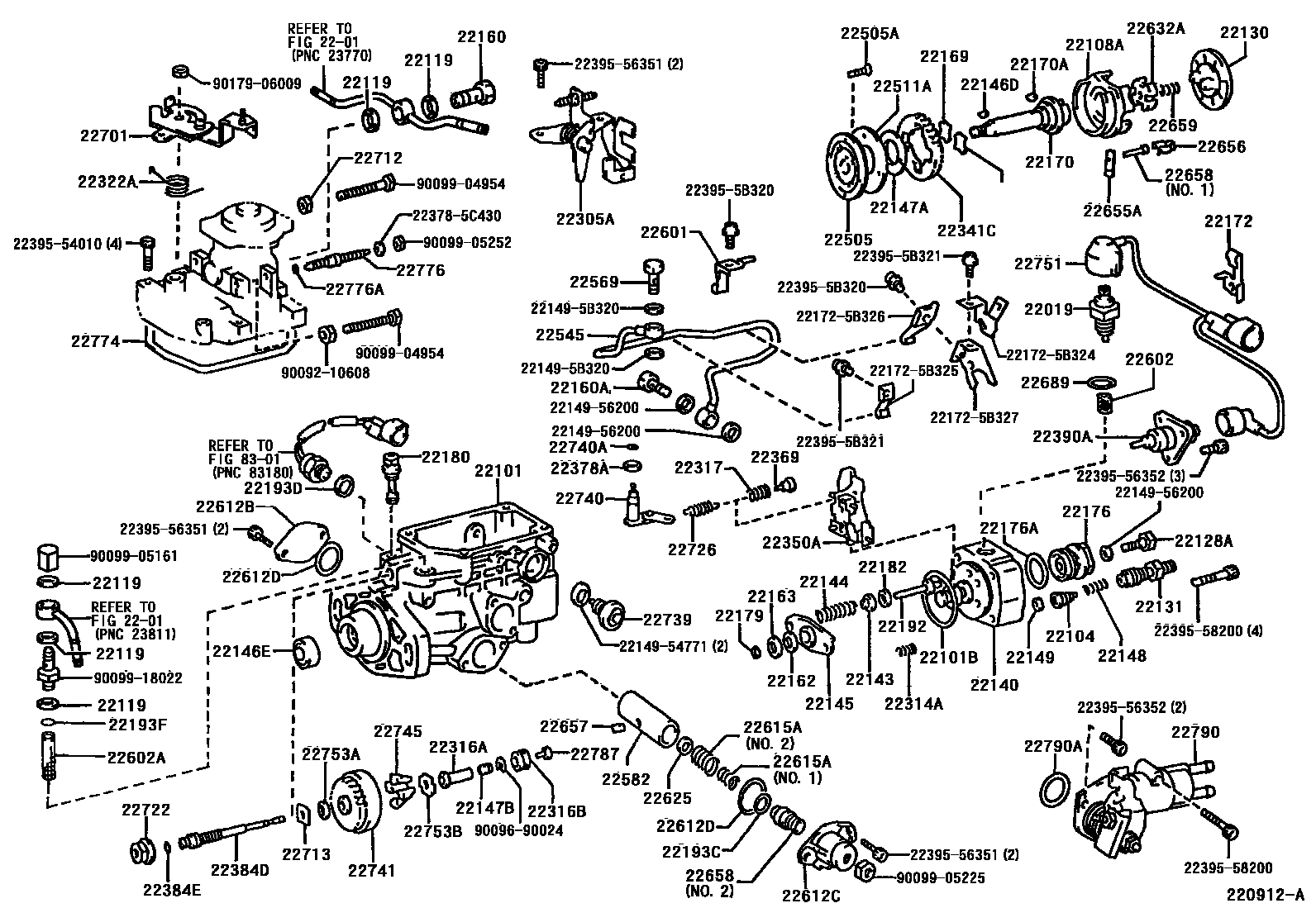 Toyota HILUX 喷油泵体 EPC diagram — 220912A