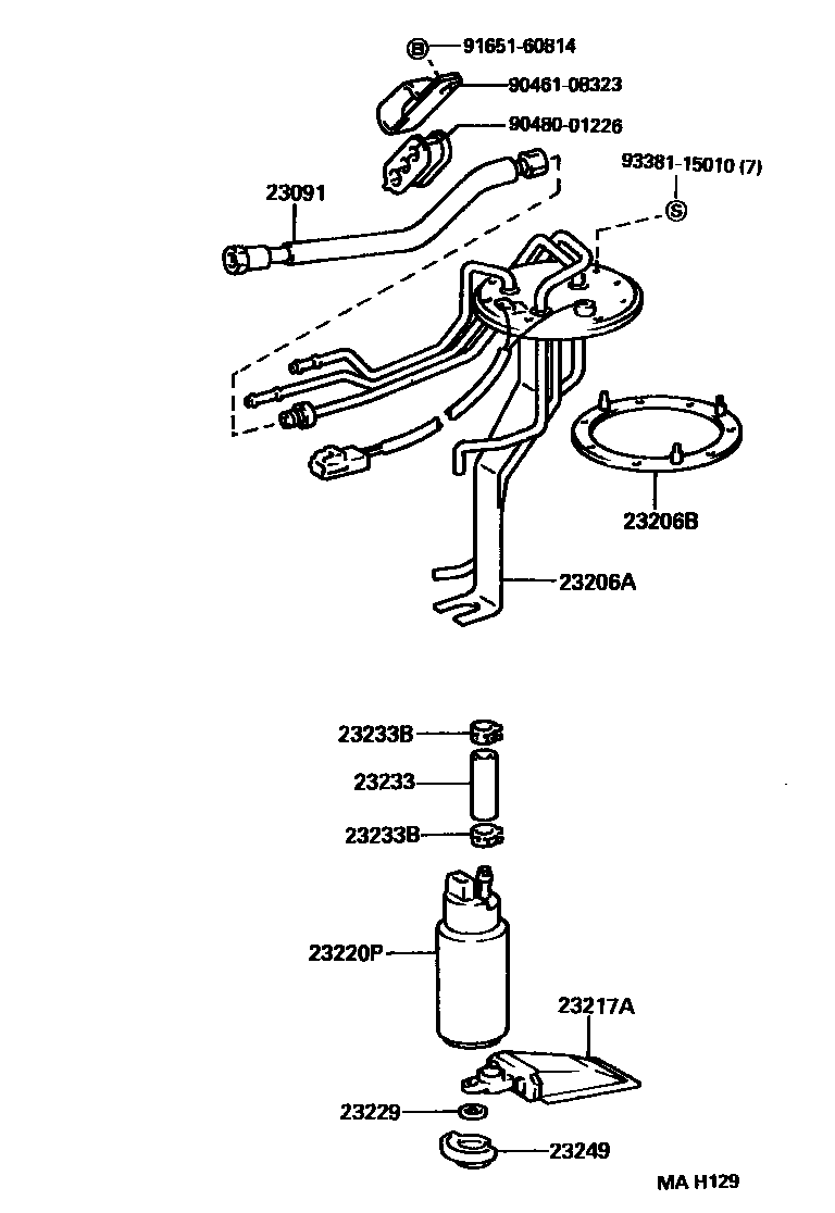 Toyota HILUX 燃油喷射系统 EPC diagram — MAH129