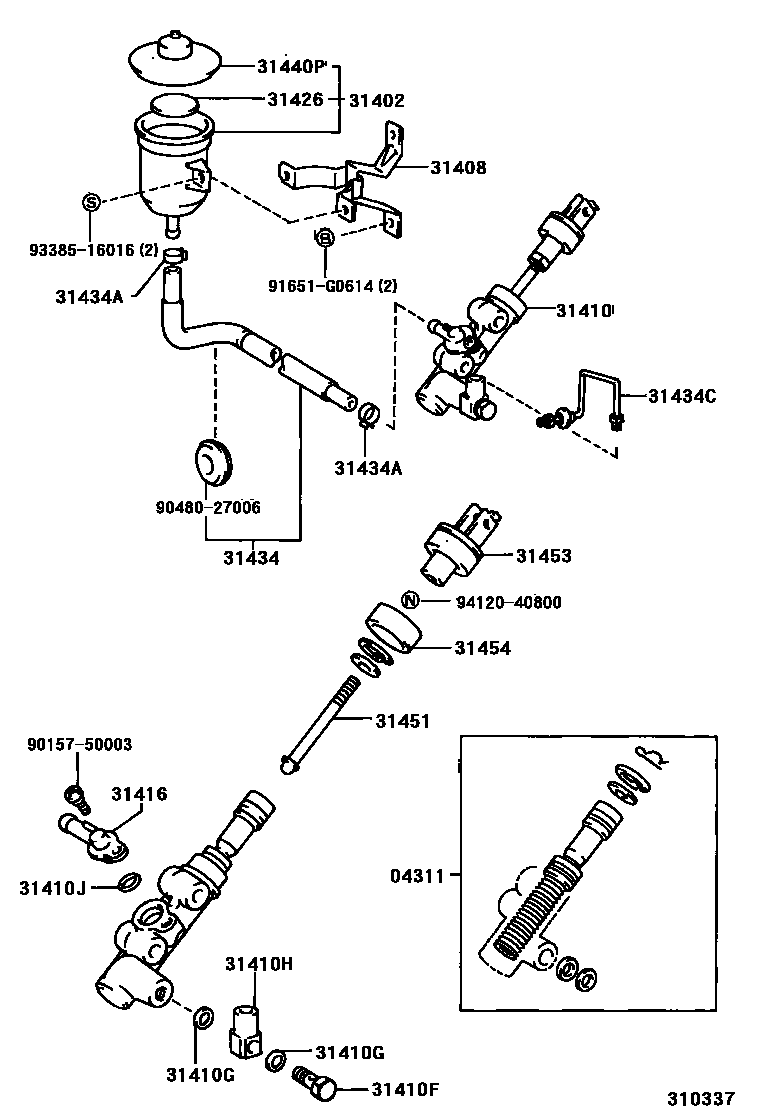 Toyota HILUX 离合器总泵 EPC diagram — 310337