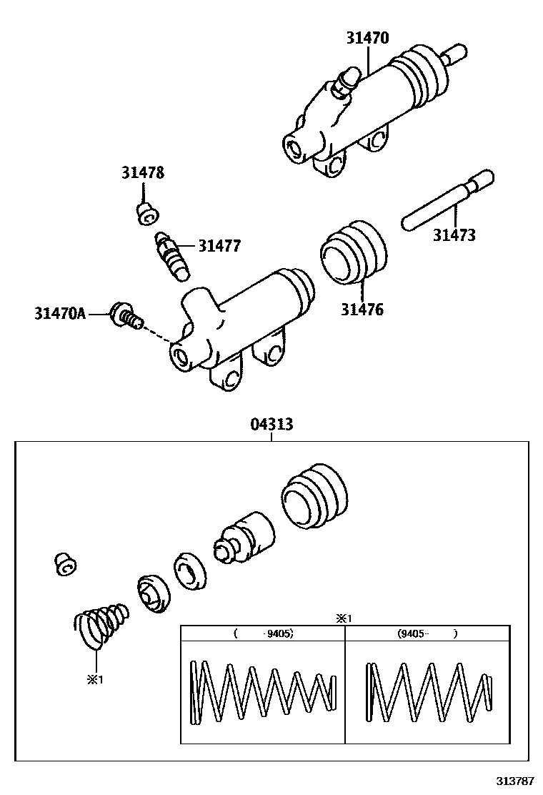 Toyota HILUX 离合器分离缸 EPC diagram — 313787