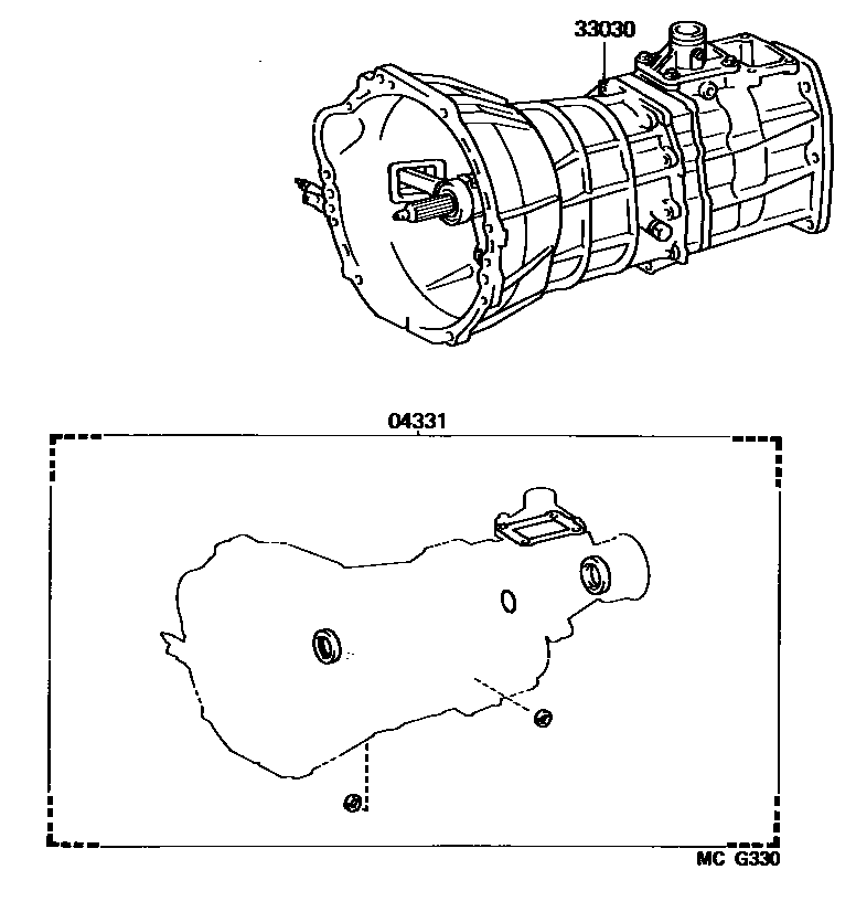 Toyota HILUX 传动桥或变速器总成和衬垫组件(MTM) EPC diagram — MCG330