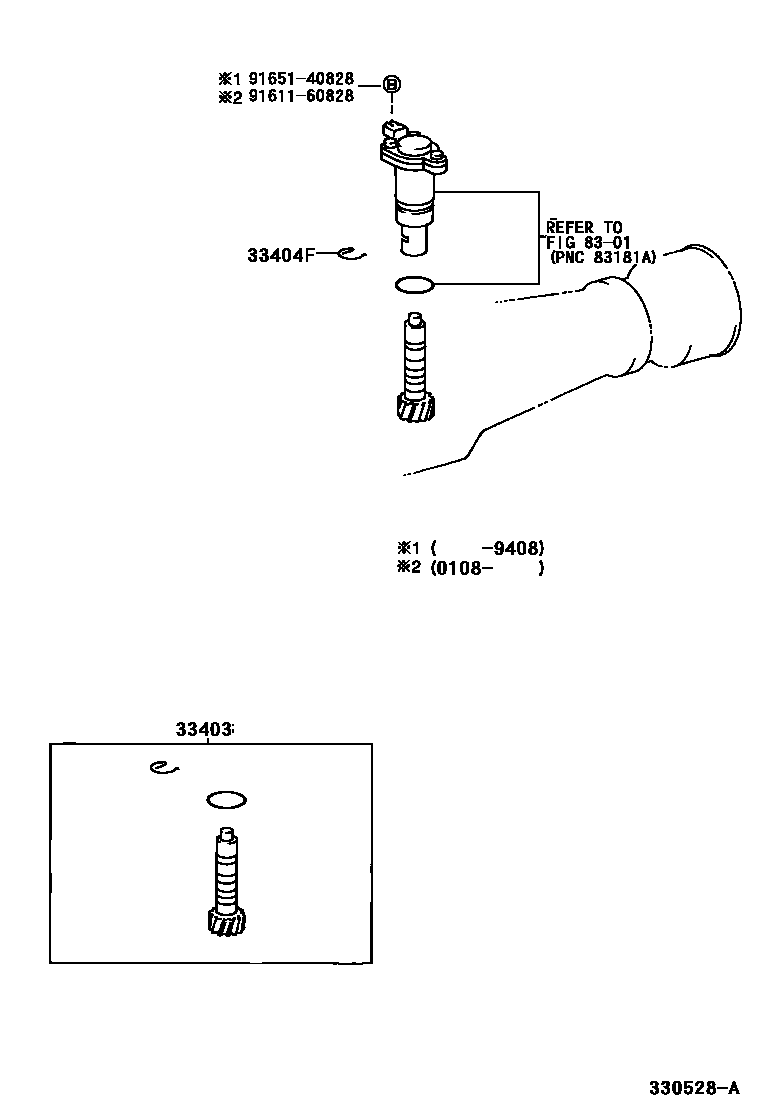 Toyota HILUX 速度表从动齿轮(MTM) EPC diagram — 330528A