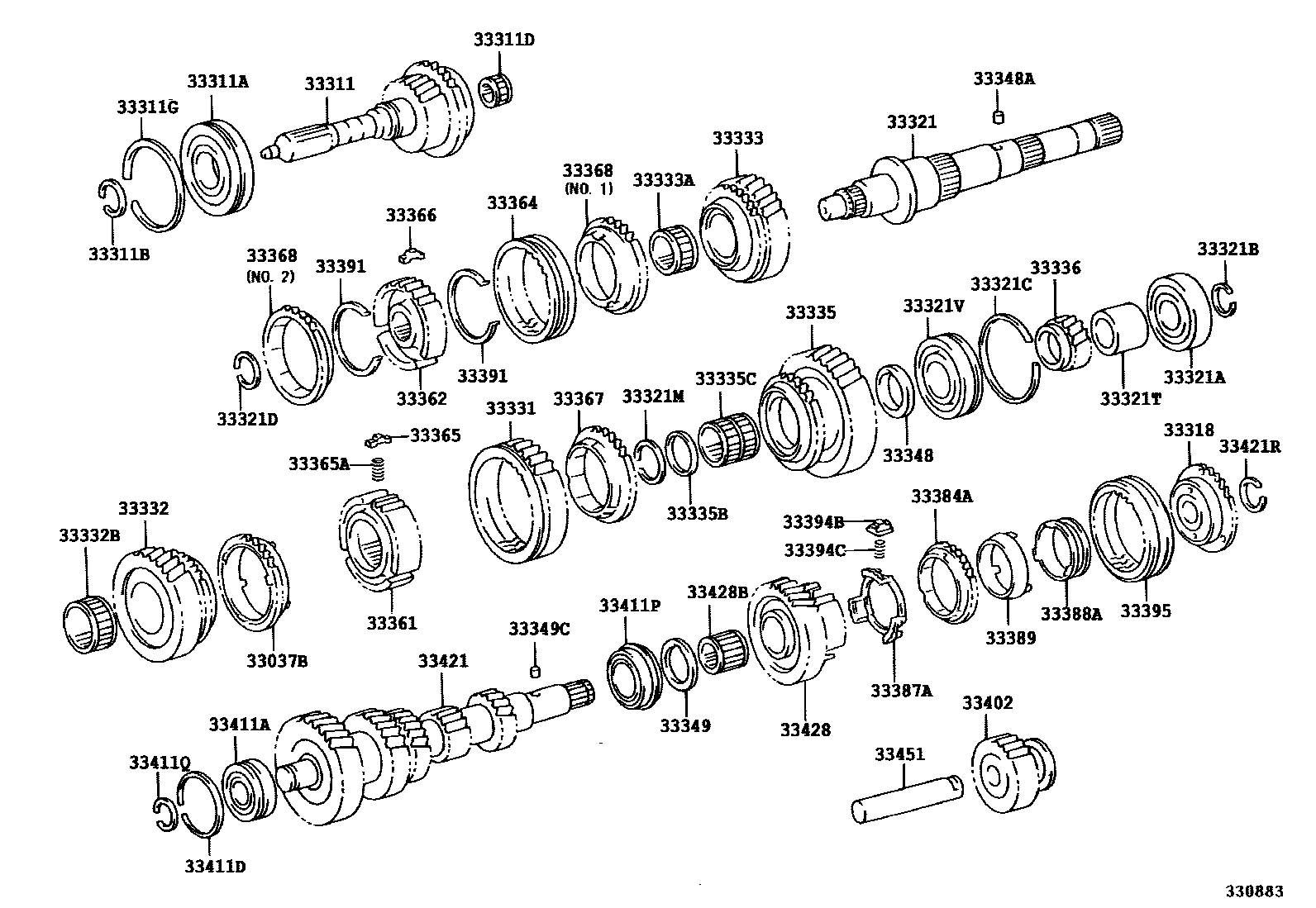Toyota HILUX 变速器齿轮(MTM) EPC diagram — 330883A