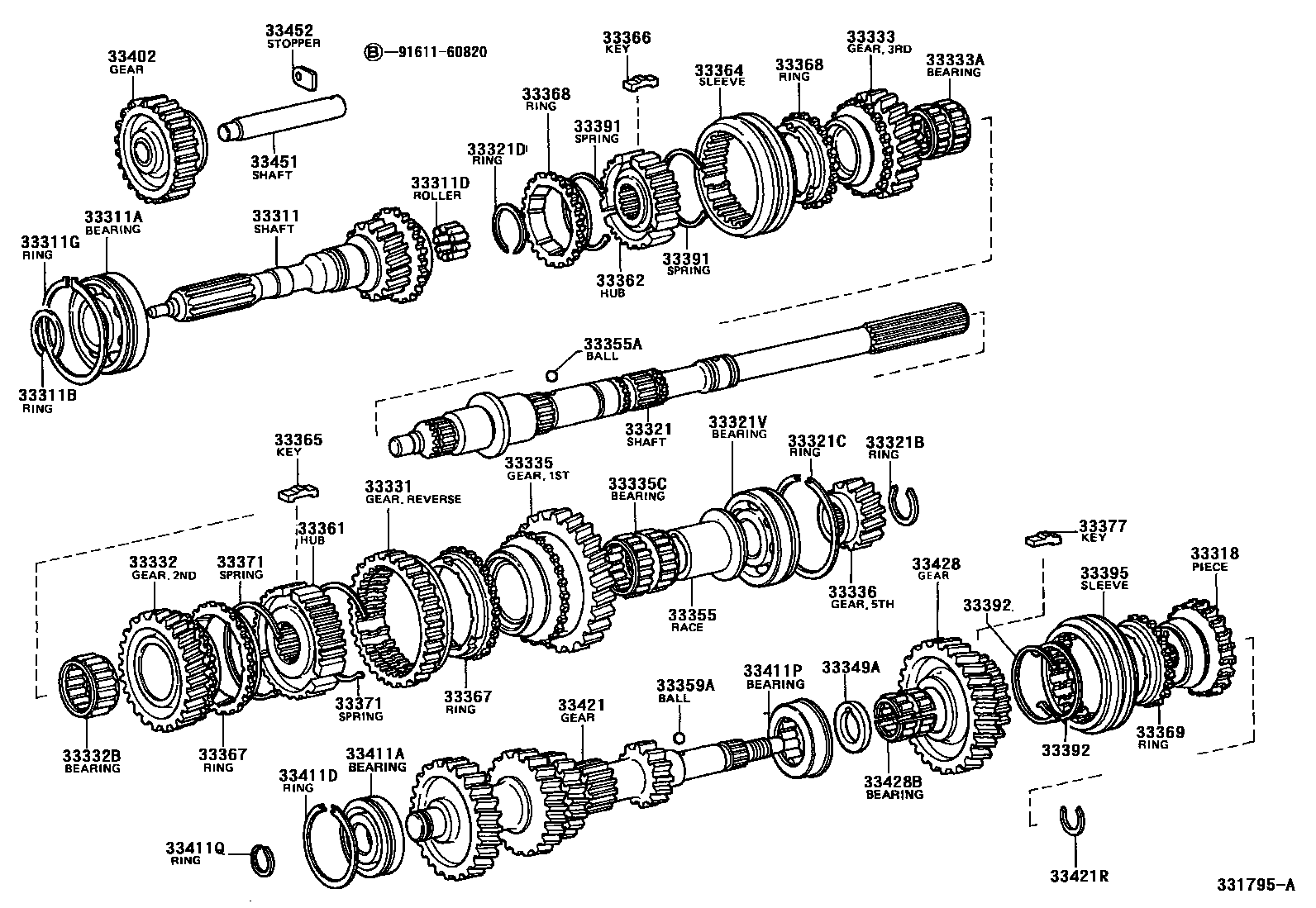 Toyota HILUX 变速器齿轮(MTM) EPC diagram — 331795A