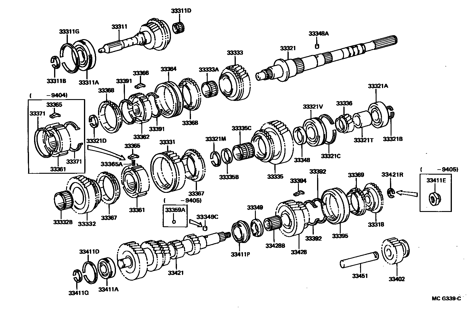 Toyota HILUX 变速器齿轮(MTM) EPC diagram — MCG339C