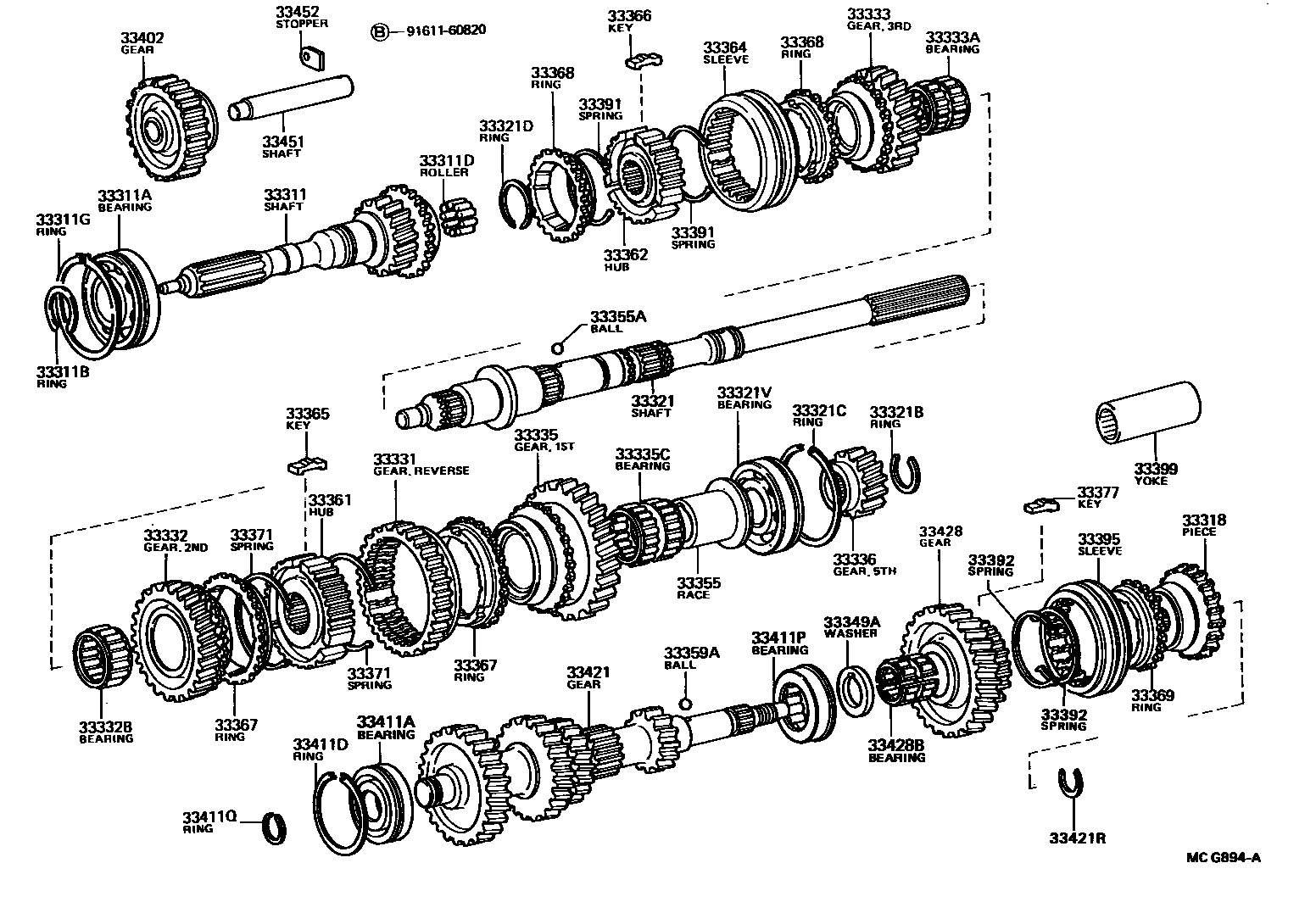 Toyota HILUX 变速器齿轮(MTM) EPC diagram — MCG894A