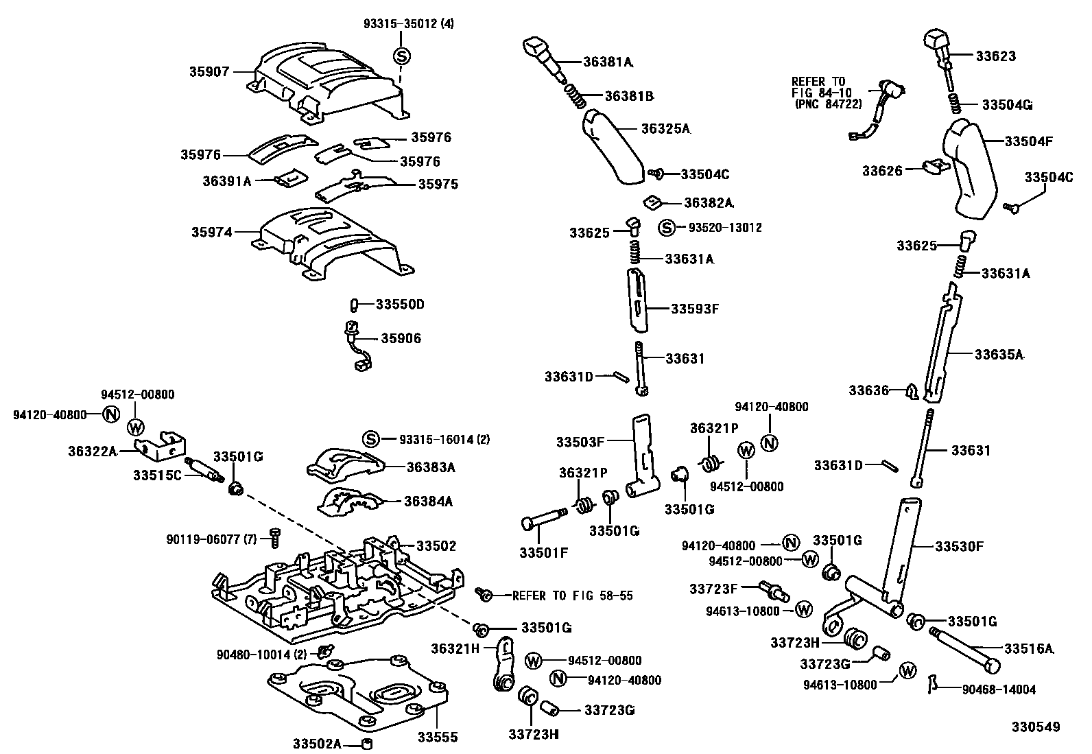 Toyota HILUX Shift Lever & Retainer EPC diagram — 330549