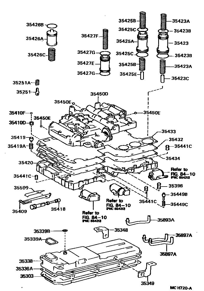 Toyota HILUX 阀体和滤油网(ATM) EPC diagram — MCH720A