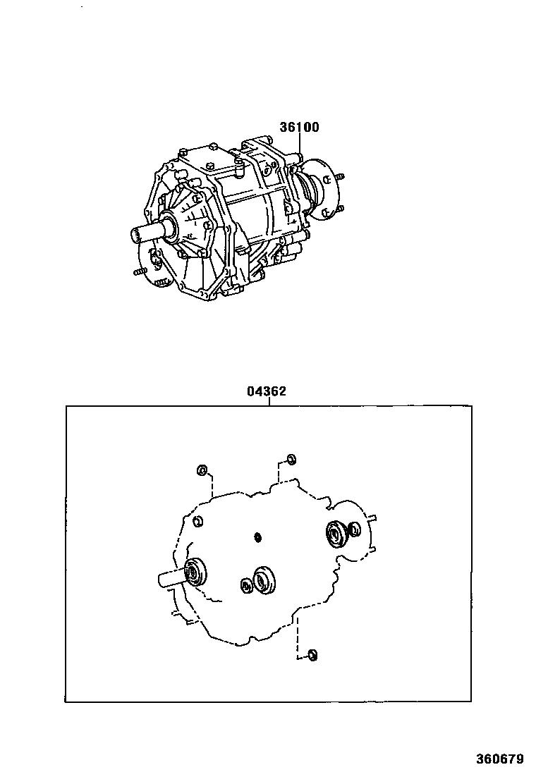 Toyota HILUX Transfer Assembly & Gasket Kit EPC diagram — 360679