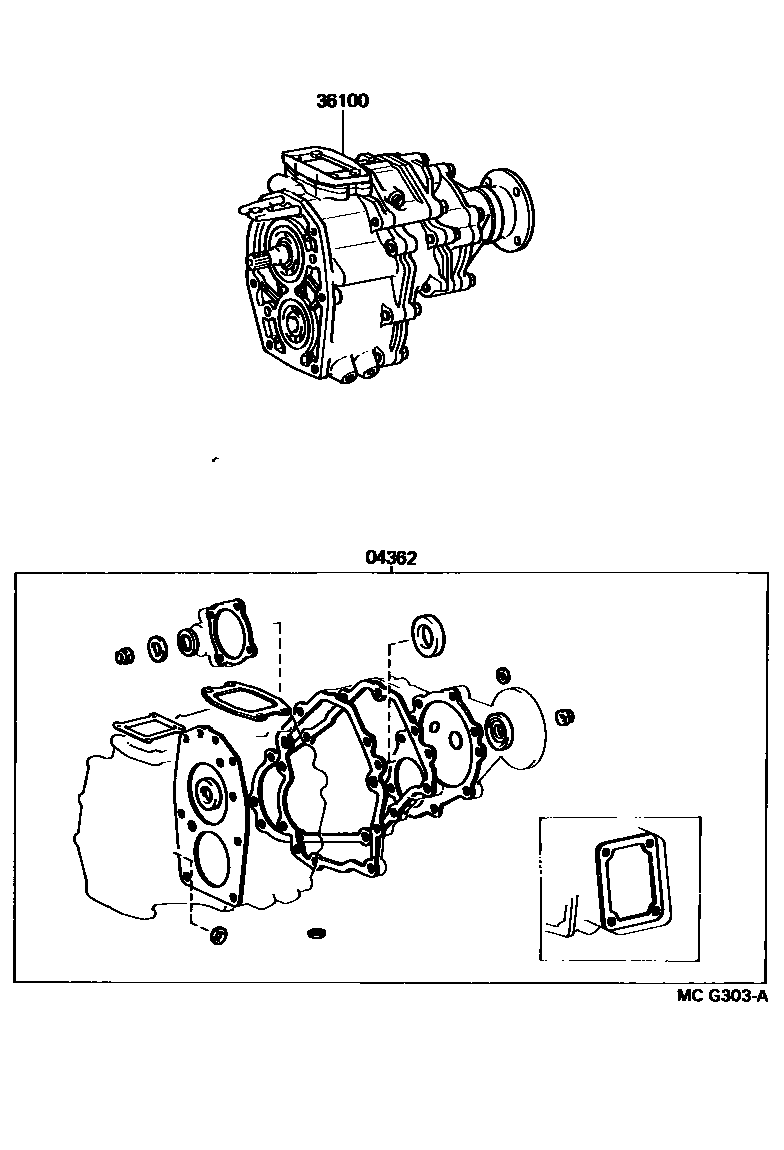 Toyota HILUX Transfer Assembly & Gasket Kit EPC diagram — MCG303A