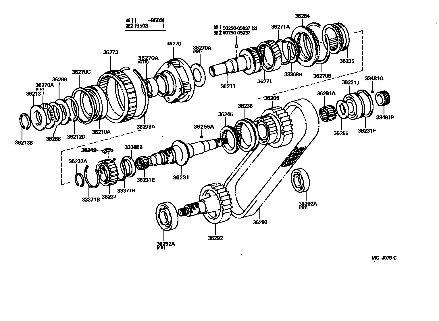 Toyota HILUX Transfer Gear EPC diagram — MCJ079C