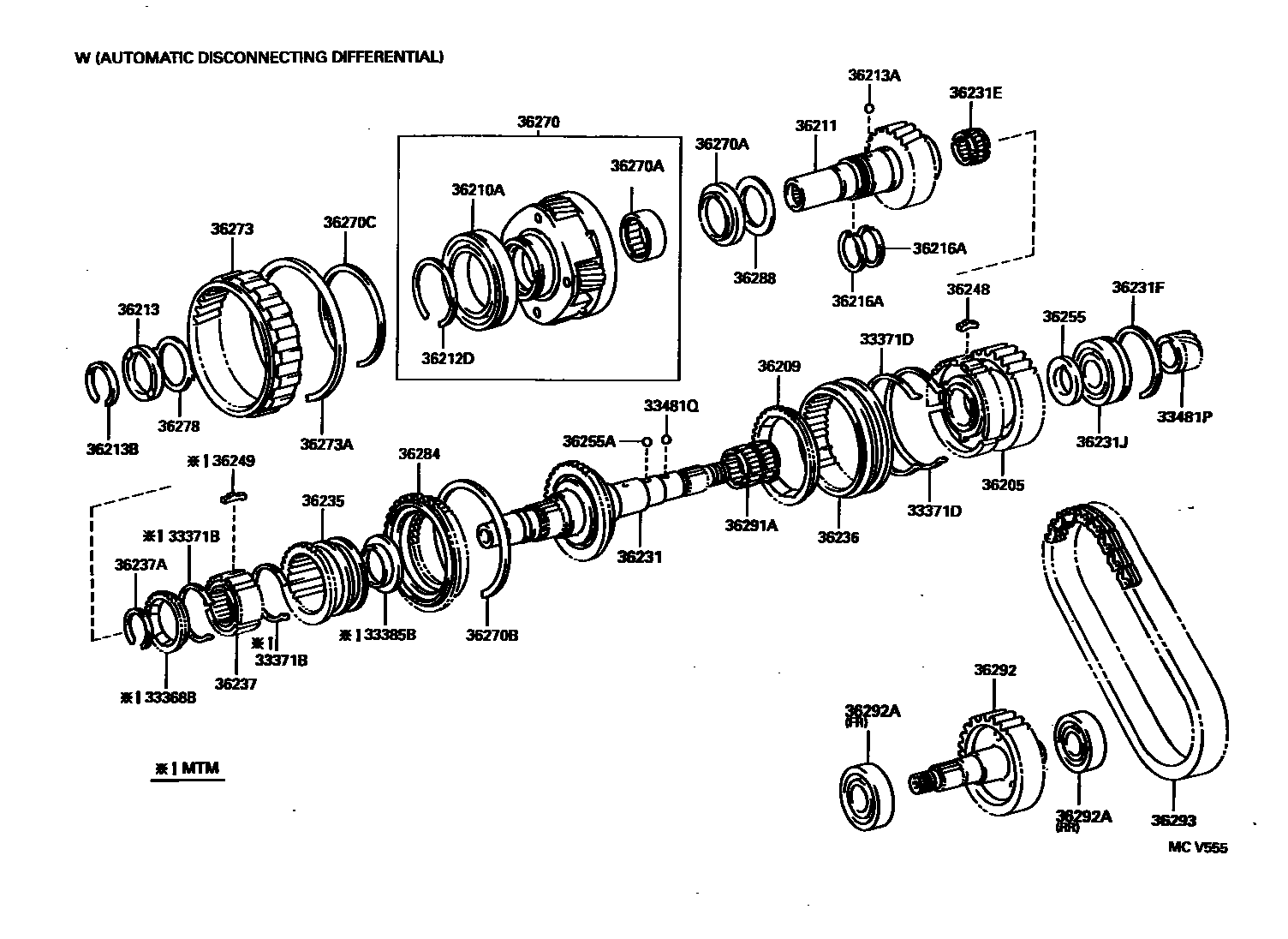 Toyota HILUX Transfer Gear EPC diagram — MCV555