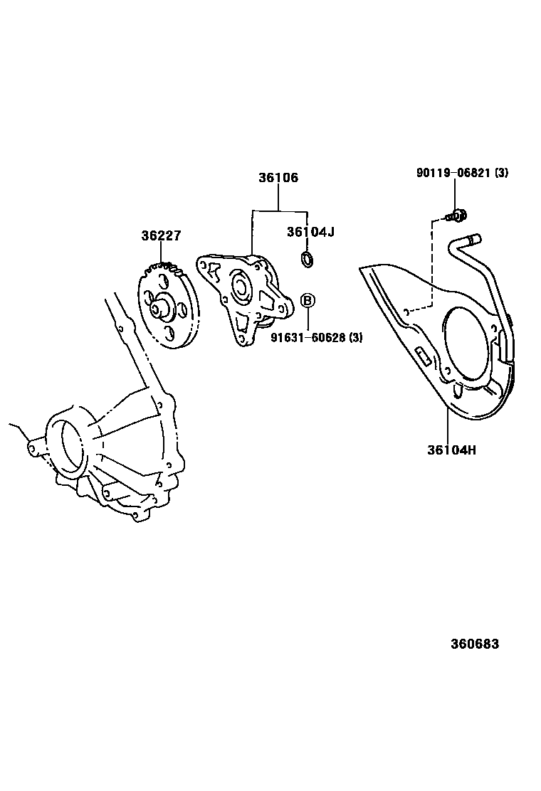 Toyota HILUX 分动器油泵 EPC diagram — 360683