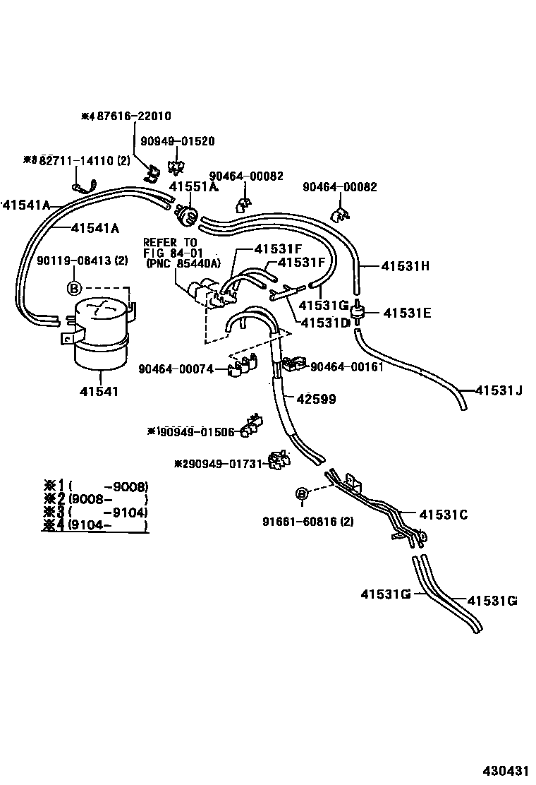 Toyota HILUX 前桥壳和差速器 EPC diagram — 430431