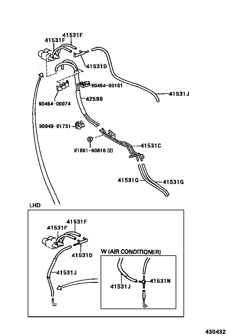 Toyota HILUX 前桥壳和差速器 EPC diagram — 430432