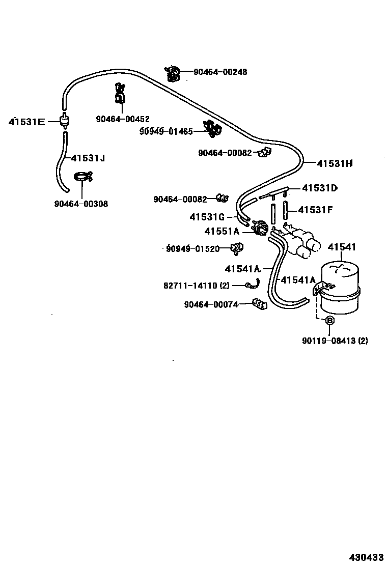 Toyota HILUX 前桥壳和差速器 EPC diagram — 430433