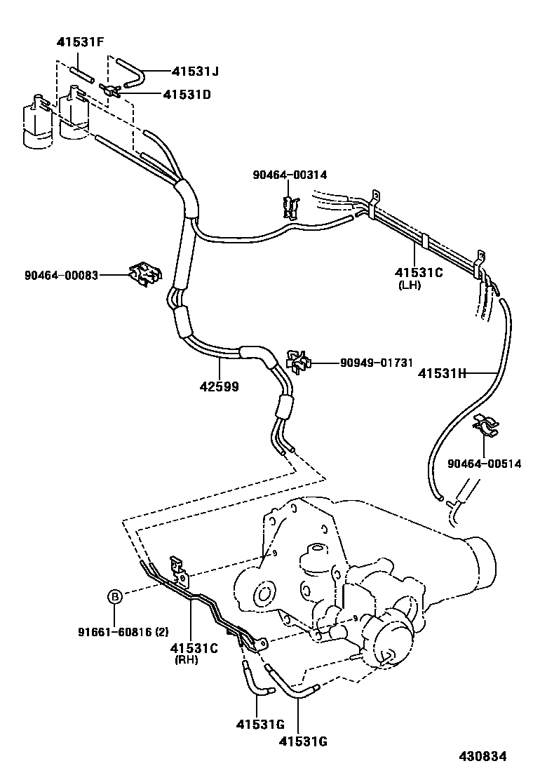 Toyota HILUX 前桥壳和差速器 EPC diagram — 430834