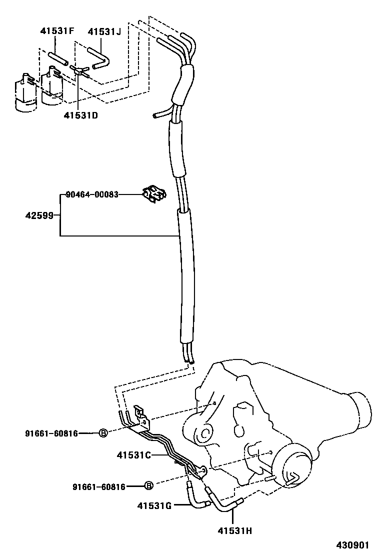 Toyota HILUX 前桥壳和差速器 EPC diagram — 430901