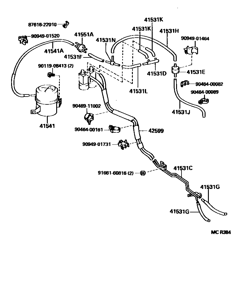 Toyota HILUX 前桥壳和差速器 EPC diagram — MCR384