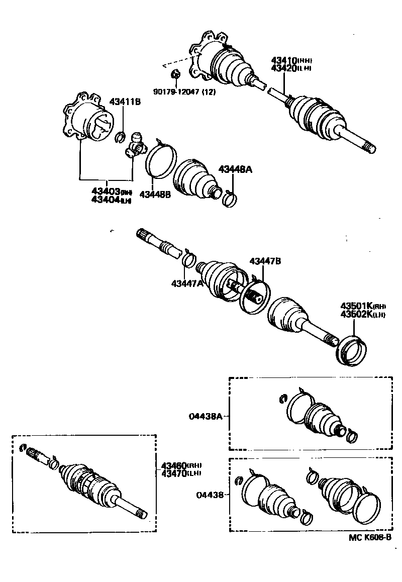 Toyota HILUX Front Drive Shaft EPC diagram — MCK608B
