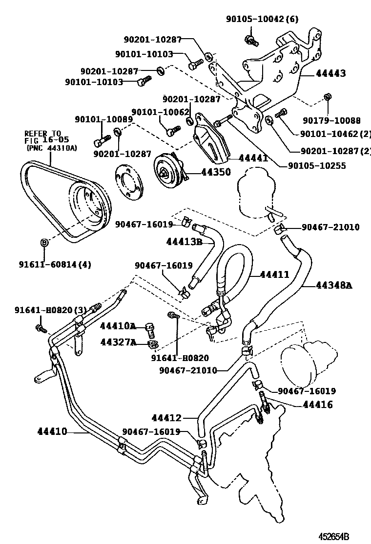 Toyota HILUX 动力转向配管 EPC diagram — 452654B