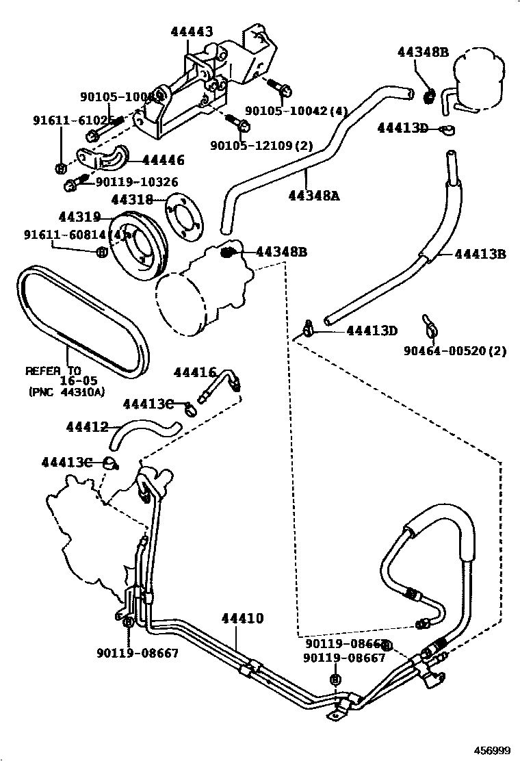 Toyota HILUX 动力转向配管 EPC diagram — 456999