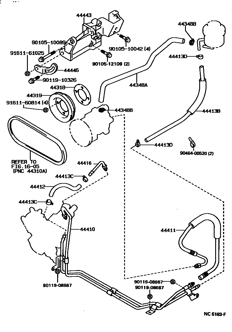 Toyota HILUX 动力转向配管 EPC diagram — NC5183F