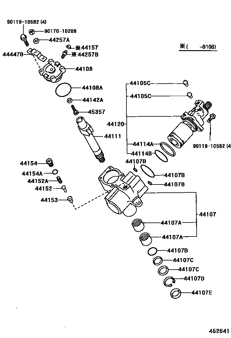 Toyota HILUX 前转向齿轮和连杆 EPC diagram — 452641