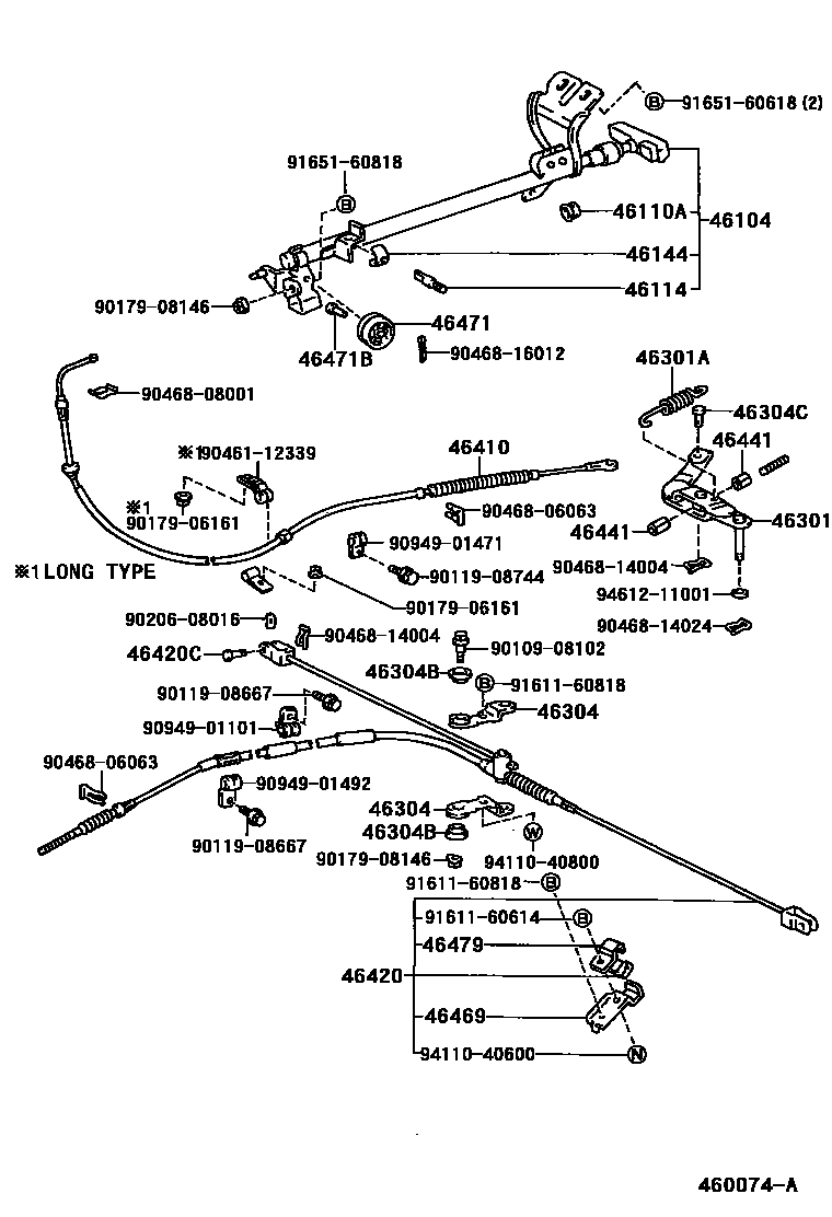 Toyota HILUX Parking Brake & Cable EPC diagram — 460074A