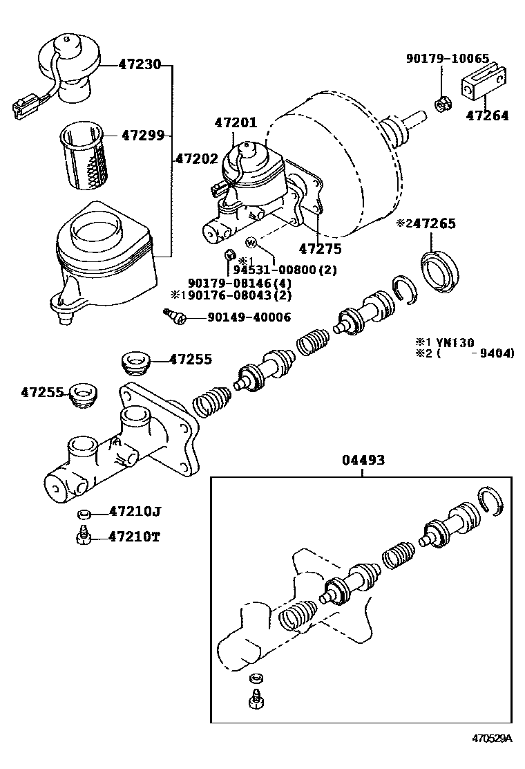 Toyota HILUX 制动总泵 EPC diagram — 470529A