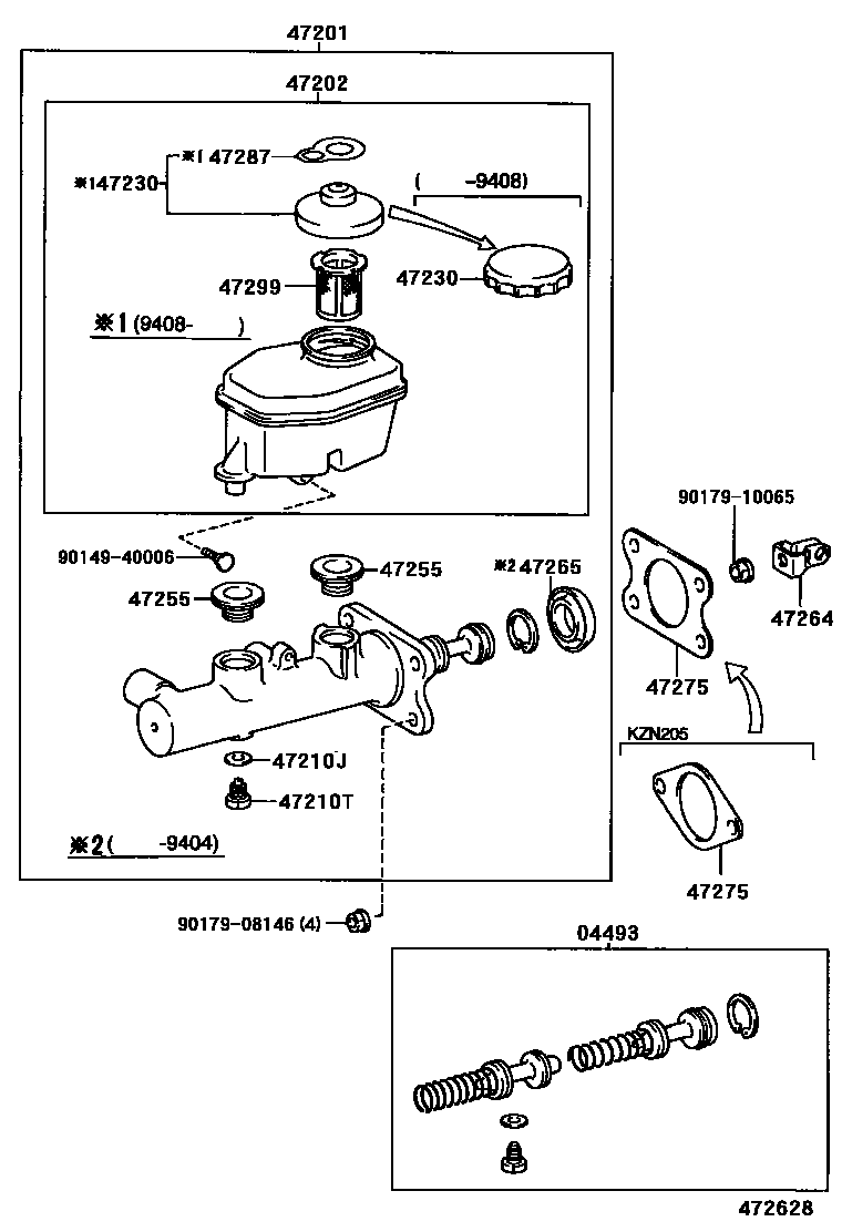 Toyota HILUX 制动总泵 EPC diagram — 472628