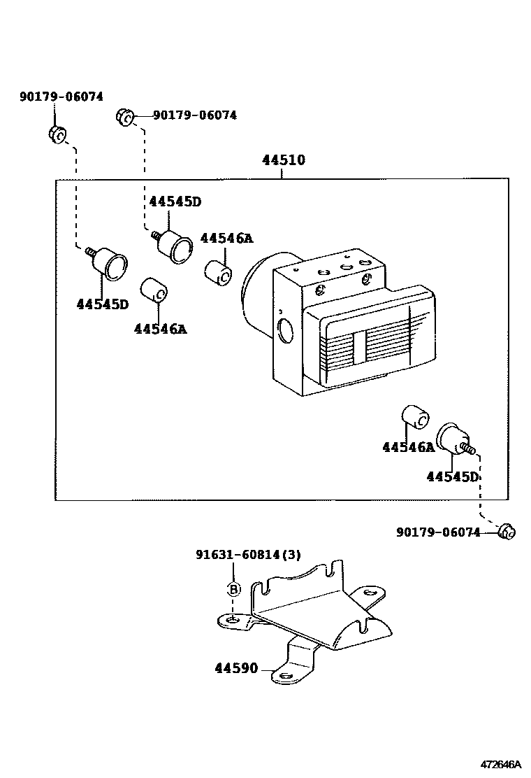 Toyota HILUX 制动配管和卡箍 EPC diagram — 472646A