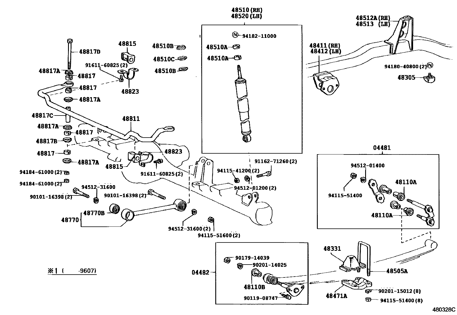 Toyota HILUX Front Spring & Shock Absorber EPC diagram — 480328C