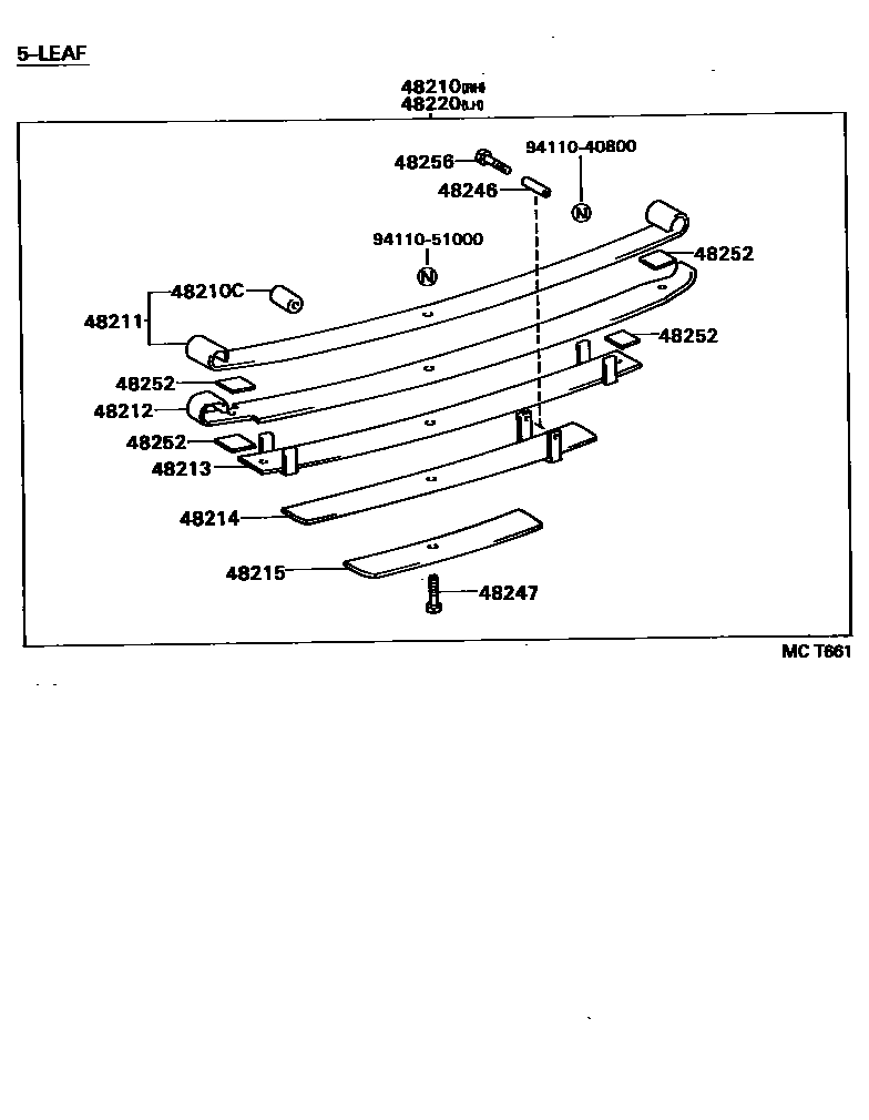 Toyota HILUX Rear Spring & Shock Absorber EPC diagram — MCT661