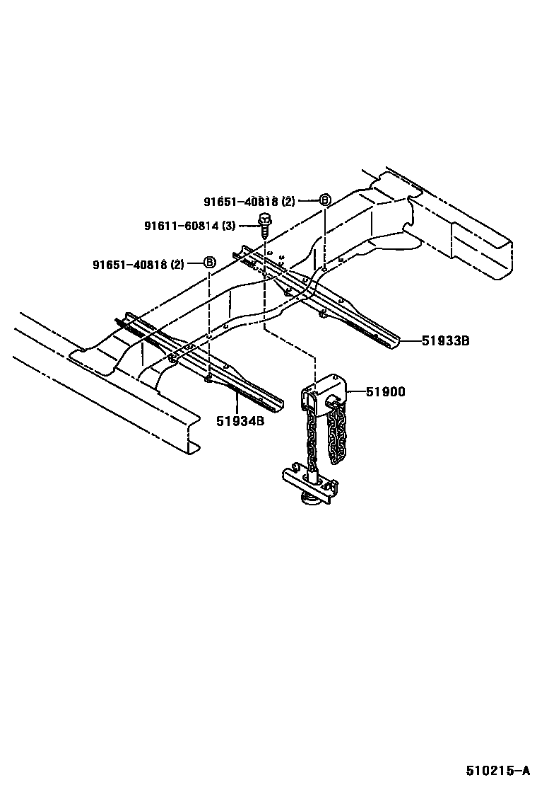 Toyota HILUX Spare tire rack EPC diagram — 510215A