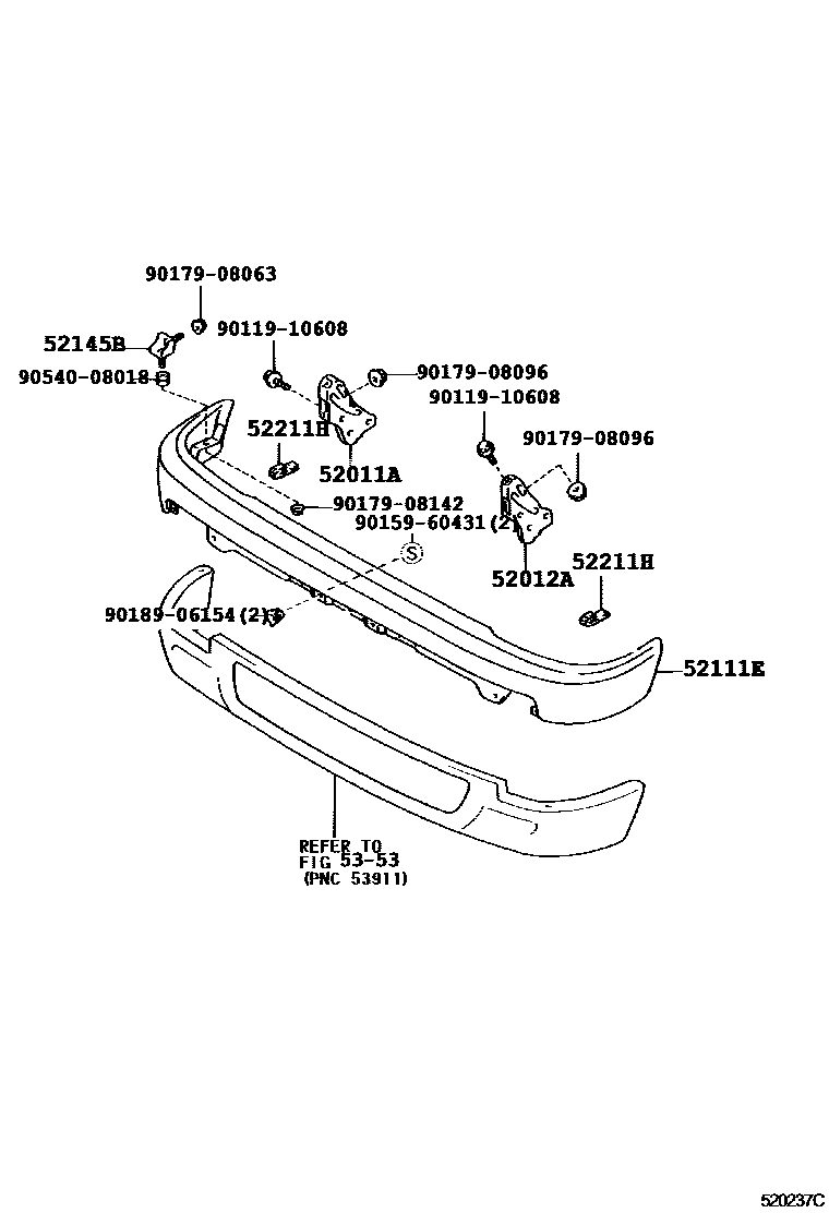 Toyota HILUX 前保险杠及附件 EPC diagram — 520237C