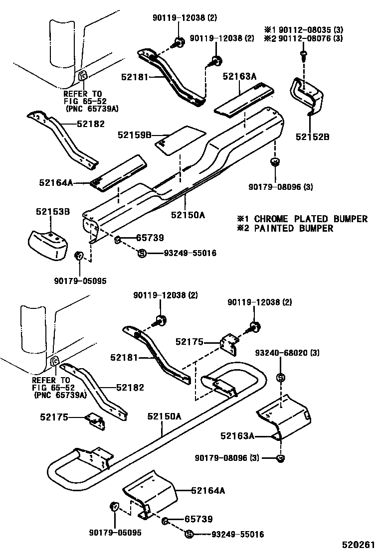 Toyota HILUX 后保险杠及附件 EPC diagram — 520261