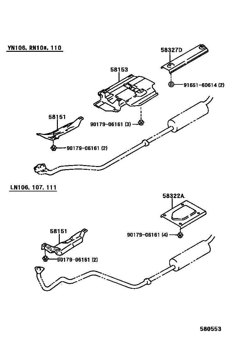 Toyota HILUX 地板隔热垫 EPC diagram — 580553