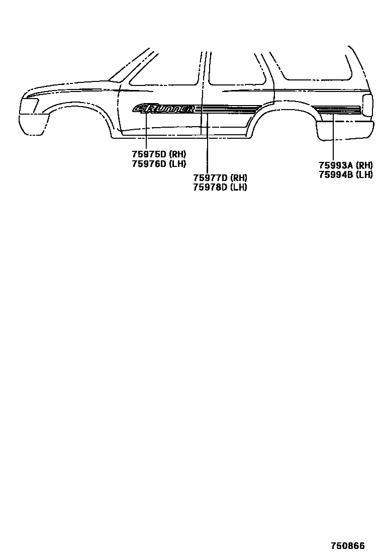 Toyota HILUX 车身镶条 EPC diagram — 750866